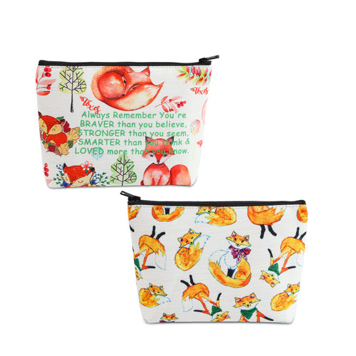 MBMSO Fox Makeup Cosmetic Bag Funny Fox Gifts Fox Lover Gifts Fox Travel Makeup Pouch Zipper Bag Fox Gift for Animal Lover (Fox Braver bag-white) MBMSO Fox Makeup Cosmetic Bag Funny Fox Gifts Fox Lover Gifts Fox Travel Makeup Pouch Zipper Bag Fox Gift for Animal Lover (Fox Braver bag-white)