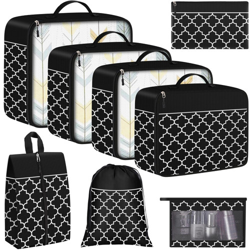 StorageRight Packing Cubes, 8 Set Suitcase Organizer Bags, Packing Cubes for Suitcases, Luggage Organizer for Travel Accessories Travel Essentials, Travel Bags Organizer for Luggage (Black) StorageRight Packing Cubes, 8 Set Suitcase Organizer Bags, Packing Cubes for Suitcases, Luggage Organizer for Travel Accessories Travel Essentials, Travel Bags Organizer for Luggage (Black)