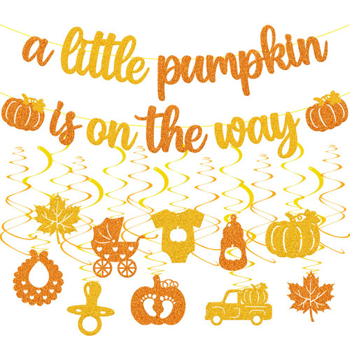 Pumpkin Baby Shower Decorations A Little Pumpkin is on The Way Banner Glitter Orange Baby Shower Hanging Swirls Party Decoration Fall Pumpkin Thanksgiving Theme Gender Reveal Birthday Party Supplies Pumpkin Baby Shower Decorations A Little Pumpkin is on The Way Banner Glitter Orange Baby Shower Hanging Swirls Party Decoration Fall Pumpkin Thanksgiving Theme Gender Reveal Birthday Party Supplies