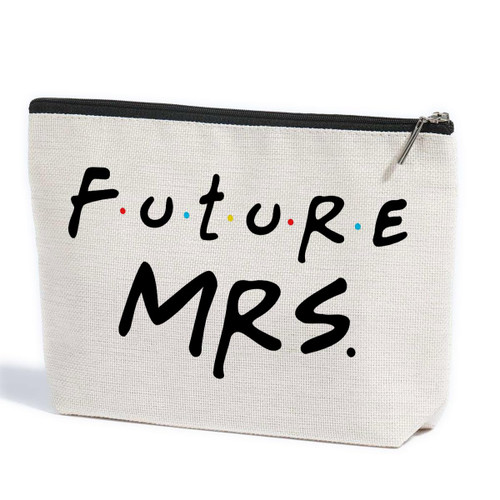 ZHAMEN Bride Gifts Makeup Bag Bachelorette Gifts for Bride Makeup Pouch Bride to Be Gifts Bridal Shower Gifts Newly Wed Gifts for The Couple Wedding Day Gifts for Bride Women Cosmetic Travel Bag