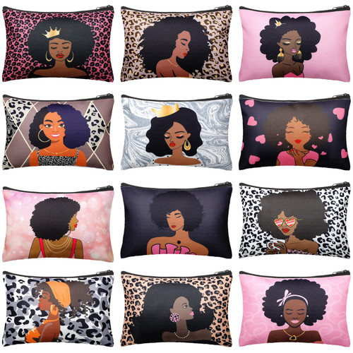 Sanwuta 12 Pcs Black Girl Makeup Bag for Purse African American Accessories Pouch Makeup Organizer Travel Gift Bags for Girls Zippered Toiletry Cosmetic Bags Reusable Cosmetic Organizer, 12 Styles Sanwuta 12 Pcs Black Girl Makeup Bag for Purse African American Accessories Pouch Makeup Organizer Travel Gift Bags for Girls Zippered Toiletry Cosmetic Bags Reusable Cosmetic Organizer, 12 Styles