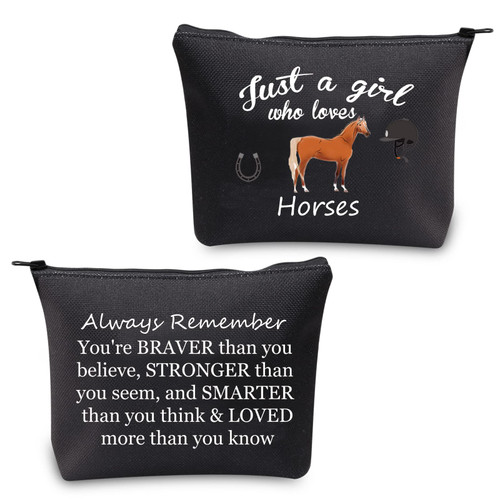 CMNIM Horses Gifts for Girls Horse Makeup Bag Just a Girl Who Loves Horses Lover Gifts Horses Cosmetic Bag Zipper Pouch Travel Bag Pencil Case Organizer Storage (Horses Gifts for Girls Black) CMNIM Horses Gifts for Girls Horse Makeup Bag Just a Girl Who Loves Horses Lover Gifts Horses Cosmetic Bag Zipper Pouch Travel Bag Pencil Case Organizer Storage (Horses Gifts for Girls Black)
