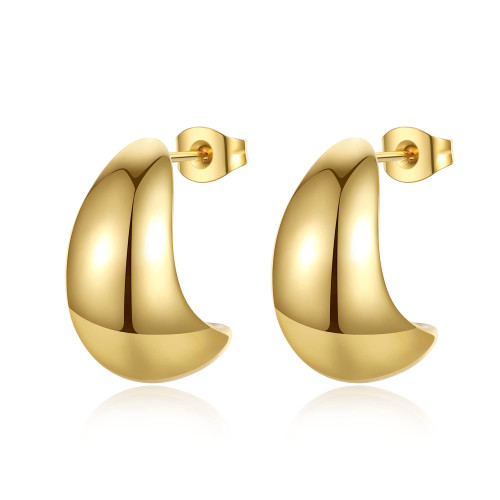 YeGieonr Chunky Gold Hoop Earrings for Women, Lightweight Stainless Steel Teardrop Open Hoops with 18K Real Gold Plated, Hypoallergenic Earrings Trendy Jewelry for Women Girls