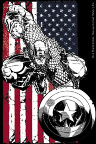 Licenses Products Marvel Extreme Captain America Flag Sticker