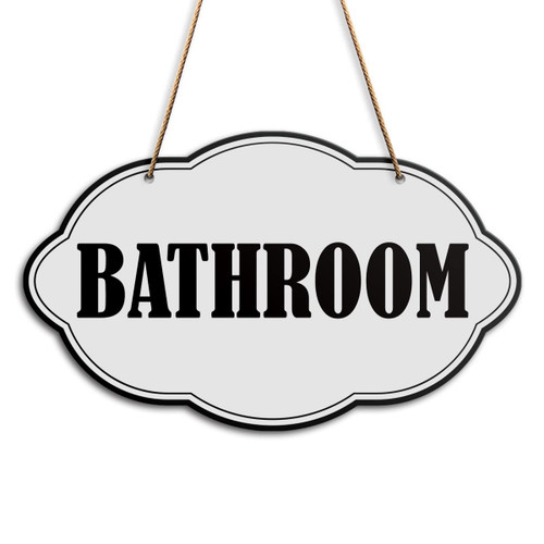 Bathroom Wall Decor Sign, Vintage Bathroom Sign, Home Bathroom Toilet Restroom Sign Wood Farmhouse Hanging Wall Decor Sign Plaque, Housewarming Gifts for New Home House Women Men Couple