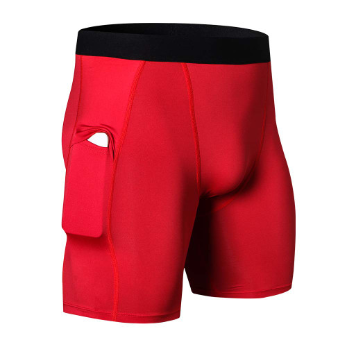 WRAGCFM Compression Underwear for Men,Mens Athletic Compression Shorts Running Workout Shorts Spandex Underwear Cool Dry Active Baselayer Gym Sports Compression Shorts(Red,XL)