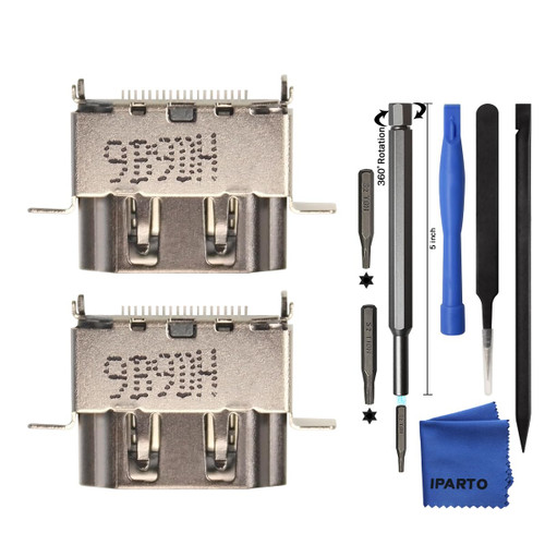iParto 2 Pack Replacement HDMI Port for Xbox One X Console Display Socket Interface Jack Connector Repair Kit