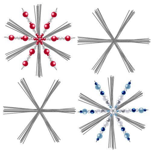 Hotop Snowflake Wire Personalized Metal Snowflake Wire Christmas Snowflake Wire Snowflake Bead Wire for DIY Bead Ribbon Charms Party Decorations Fun Beading Project (48 Pieces,3.5 Inch)