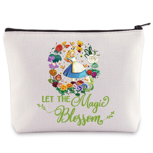 WZMPA Princess Alice Cosmetic Bag Fairy Tales Fans Gifts Let The Magic Bloom Alice Makeup Zipper Pouch Bag Princess Alice Merchandise (Alice-Bloom)