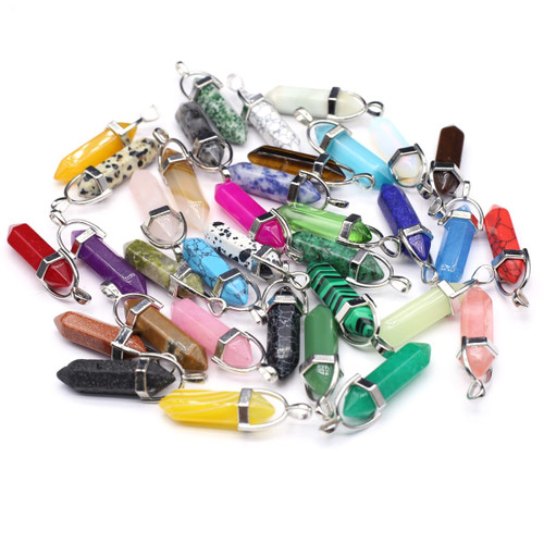 Zotoone 15pcs Natural Stone Pendant Hexagonal Pyramid Amethyst Quartz Healing Crystals Stone Charms For Jewelry Making DIY Necklaces Zotoone 15pcs Natural Stone Pendant Hexagonal Pyramid Amethyst Quartz Healing Crystals Stone Charms For Jewelry Making DIY Necklaces