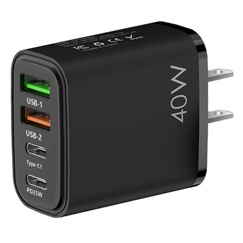 Dual USB Charger, 40W Fast Charging Adapter, Type C Mobile Phone Charger, Durable Input Adapter, Travel Charging Block, Universal Phone Plug Charger, Quick Charge Adapter for Mobile Phone Home Tablet