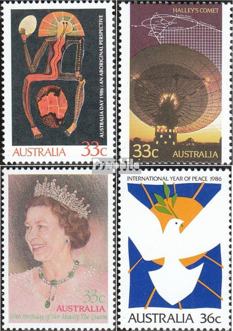Australia 955,966,967,1004 (Complete.Issue.) 1986 Holiday, Comet, Elizabeth, Peace (Stamps for Collectors) Space