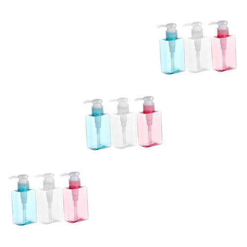 9 pcs Bottled Plastic Pump Cosmetic Dispensers Pump Dispenser Bottle Dish Soap Dispenser Small Travel Bottles Empty Pump Bottle Travel Hand soap Lotion Bottle Liquid soap Push Type
