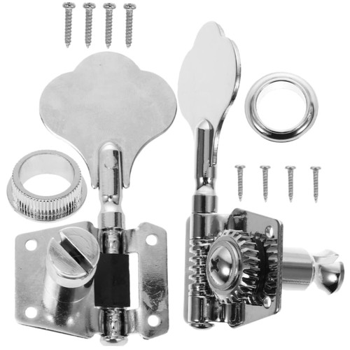 Mikinona 1 Set Electric Bass Tuners Portable Guitar Silver Accessories Hand Spreader Acoustic Guitar Tuner Tuners Replacement for Electric Jazz Guitar Tuning Pegs Bass Head Tuners Bass Pegs
