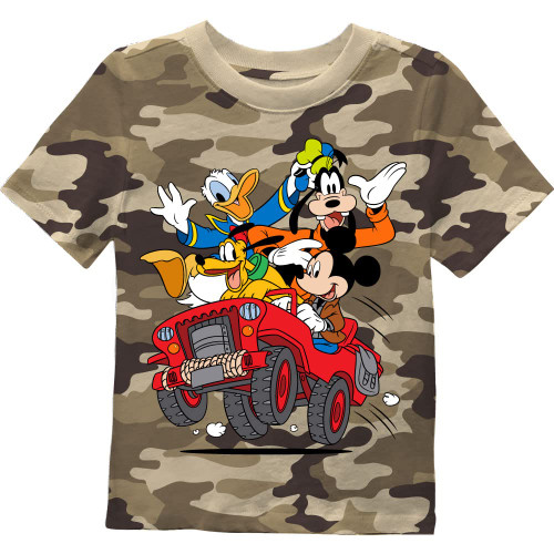 Mickey Mouse Boys Toddler T-Shirt, Desert Camo, 3T