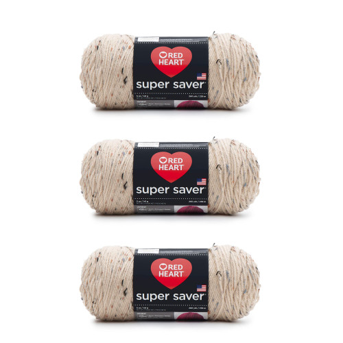 Red Heart Super Saver Yarn, 3 Pack, Buff Fleck 3 Count Red Heart Super Saver Yarn, 3 Pack, Buff Fleck 3 Count