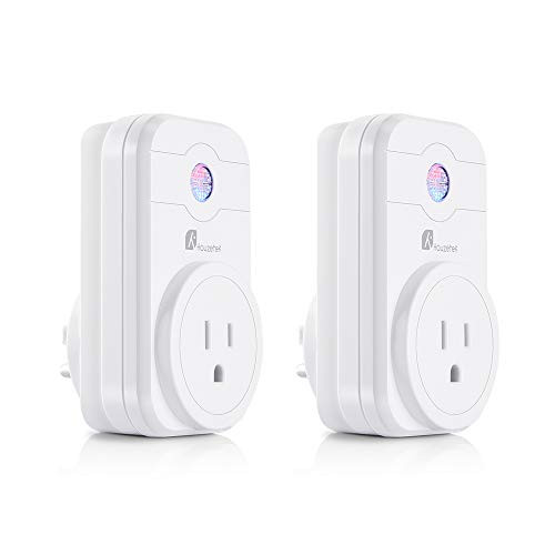 Smart plug, Houzetek Mini Wifi Outlet with Remote Control & Timer Function, Compatible with Alexa, Google Home & IFTTT, No Hub Required (2 pack)