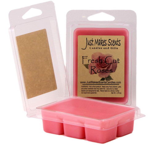 2 Pack - Fresh Cut Roses Scented Soy Wax Melts | Bold Fragrance Wax Cubes | Hand Poured in The USA by Just Makes Scents