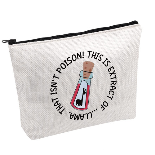 FOTAP Kuzco Makeup Bag Kuzco Llama Lover Cosmetic Bag Gift That Isn't Poison! This Is Extract Of Llama Makeup Zipper Pouch Bag(POISON LLAMA)