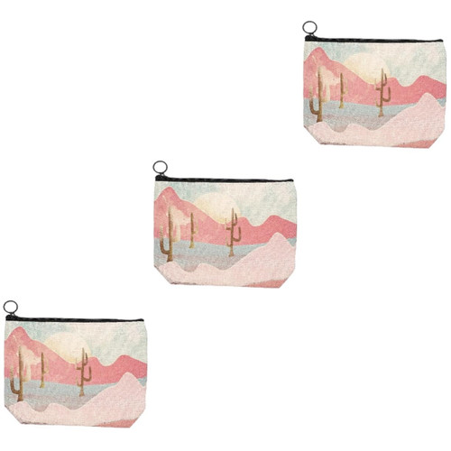 FOMIYES 3pcs printed cosmetic bag purse makeup bag travel makeup kit cosmetic pouch for purse Cosmetic Makeup Pouch Bag Travel Makeup Bag Large Capacity travel skincare pouch flax handheld FOMIYES 3pcs printed cosmetic bag purse makeup bag travel makeup kit cosmetic pouch for purse Cosmetic Makeup Pouch Bag Travel Makeup Bag Large Capacity travel skincare pouch flax handheld