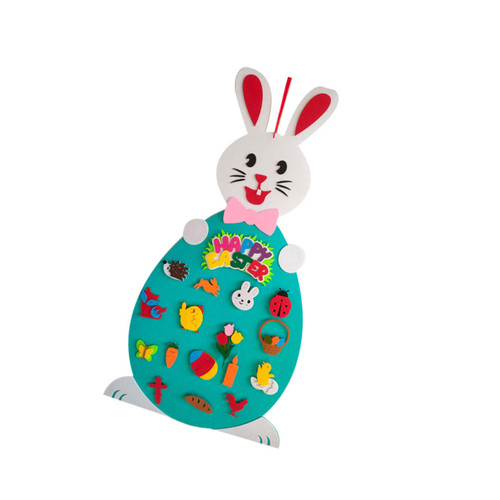 BESTOYARD 1PC easter party decor easter rabbit craft kit bunny toys for rabbits Bunny Felt Craft Ornaments DIY easter felt rabbit kids DIY felt bunny Easter Party Favors craft pack egg child