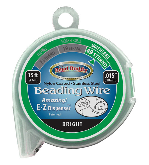 Bead Buddy 49 Strand Bead Stringing Wire, 15ft .015"