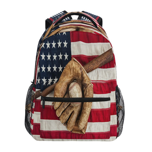 YPPAHHHH American USA Flag School Bag Backpack College Bookbag,Baseball Laptop Backpacks Computer Bag Travel Hiking Camping Daypack for Women Girls Men Boys Students