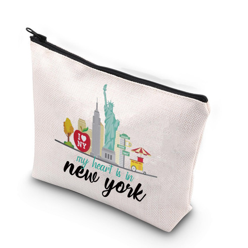 XYANFA New York City Makeup Bag New York Girls Trip Gifts NYC Vacation Gift NYC Travel Bag New York Themed Gifts NYC Cosmetic Bag (my heart is in new york) XYANFA New York City Makeup Bag New York Girls Trip Gifts NYC Vacation Gift NYC Travel Bag New York Themed Gifts NYC Cosmetic Bag (my heart is in new york)