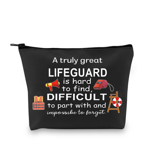 G2TUP Lifeguard Cosmetic Bag Lifeguard Accessories Pouch A Truly Great Lifeguard is Hard to Find Life Guard Thank You Gift For Women (Lifeguard Black) G2TUP Lifeguard Cosmetic Bag Lifeguard Accessories Pouch A Truly Great Lifeguard is Hard to Find Life Guard Thank You Gift For Women (Lifeguard Black)