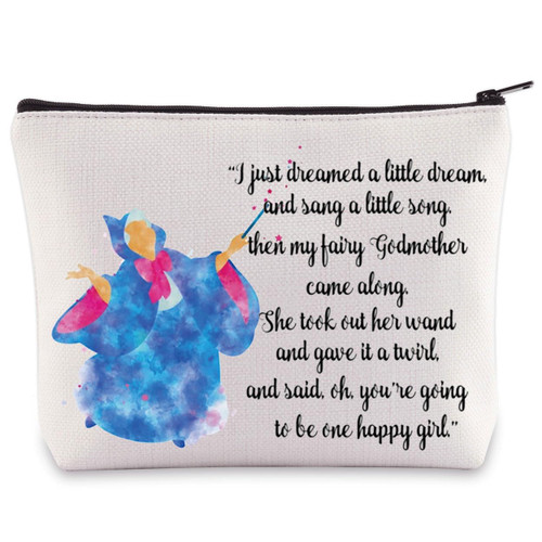 BWWKTOP Fairy Godmother Cosmetic Makeup Bag Fairy Godmother Gifts Fairy Tale Inspired Gifts Cinderella Makeup Zipper Pouch Bag (i just dreamed) BWWKTOP Fairy Godmother Cosmetic Makeup Bag Fairy Godmother Gifts Fairy Tale Inspired Gifts Cinderella Makeup Zipper Pouch Bag (i just dreamed)