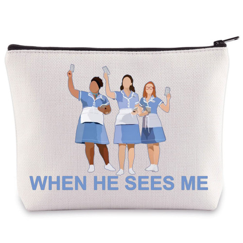 BWWKTOP Waitress Musical Cosmetic Makeup Bag Jenna & Becky & Dawn Fans Gifts When He Sees Me Makeup Zipper Pouch Bag For Musical Lovers (He Sees Me)