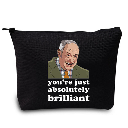 LEVLO Keith Brymer Jones Cosmetic Make Up Bag TV Show Fans Gift You're Just Absolutely Brilliant Makeup Zipper Pouch Bag For Friend Family (You're Just Absolutely Black)