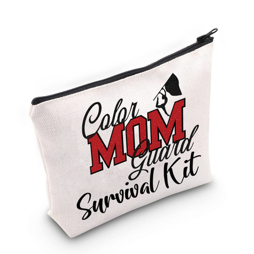 LEVLO Color Guard Mom Cosmetic Bag Proud Colorguard Mom Gift Color Guard Mom Survival Kit Make Up Zipper Pouch Bag Color Guard Merchandise (Color Guard Mom)