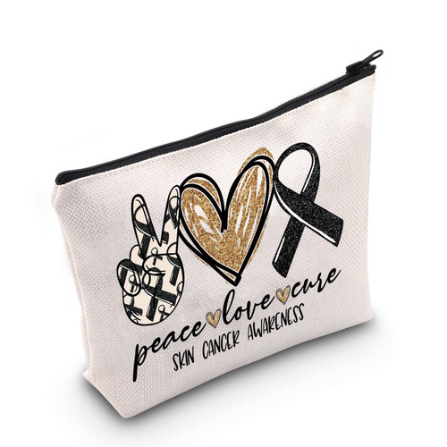 LEVLO Skin Cancer Awareness Cosmetic Make Up Bag Skin Cancer Survivor Gift Skin Cancer Awareness Ribbon Make Up Zipper Pouch Bag(Skin Cancer Awareness) LEVLO Skin Cancer Awareness Cosmetic Make Up Bag Skin Cancer Survivor Gift Skin Cancer Awareness Ribbon Make Up Zipper Pouch Bag(Skin Cancer Awareness)