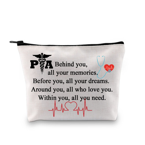 PXTIDY PA Physicians Assistant Gifts Physicians Assistant Graduation Gifts PA Nurse Assistant Cosmetics Bag PA Student Gifts(Beige)