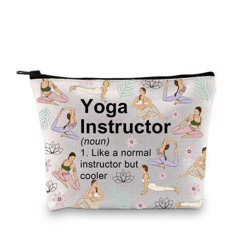 XYANFA Yoga Instructor Gift Definition Gym Trainer Coach Sports Gift Yoga Instructor Makeup Bag Yoga Teacher Zipper Pouch (Yoga Instructor)