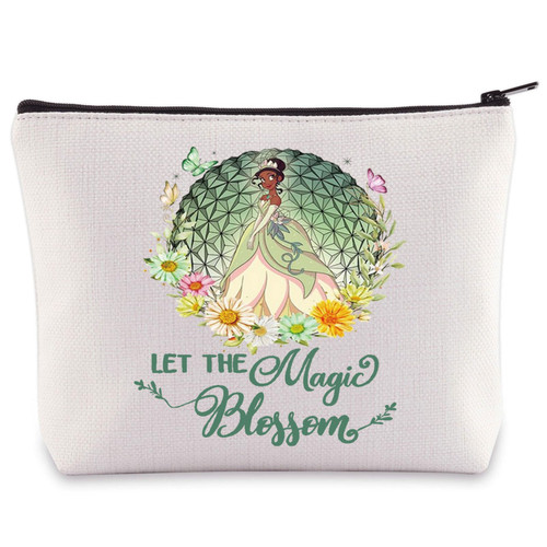 WZMPA Princess Tiana Cosmetic Bag Tiana Fans Gifts Let The Magic Bloom Tiana Makeup Zipper Pouch Bag Frog Princess Tiana Merchandise (Tiana -Bloom) WZMPA Princess Tiana Cosmetic Bag Tiana Fans Gifts Let The Magic Bloom Tiana Makeup Zipper Pouch Bag Frog Princess Tiana Merchandise (Tiana -Bloom)