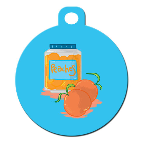Cute Dog Cat Pet ID Tag - "Peaches" - Personalize Colors and Your Pet Info [Misc.]