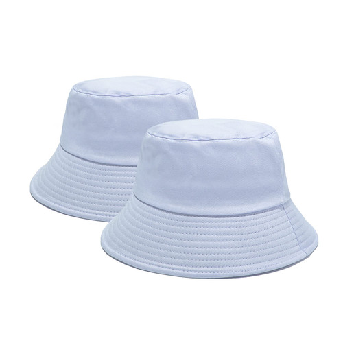 PFFY 2 Packs Bucket Hat for Women Men Cotton Summer Sun Beach Fishing Cap White