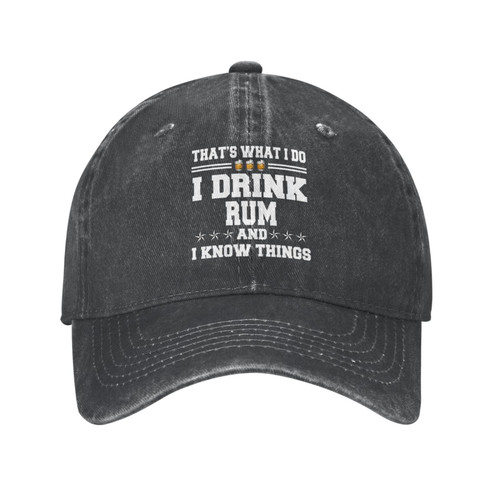 That's What I Do I Drink Rum and I Know Things Hat for Women Baseball Hats Vintage Caps Black That's What I Do I Drink Rum and I Know Things Hat for Women Baseball Hats Vintage Caps Black