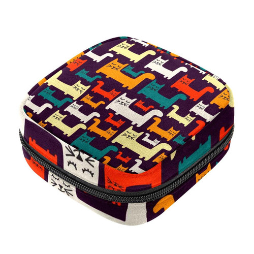 Makeup Bag Colorful Cats Cosmetic Bag Makeup Pouch Travel Toiletry Bag Organizer Storage Bag for Women Girls