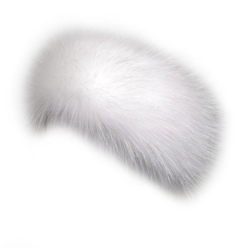 Dikoaina Womens Faux Fur Headband Winter Earwarmer Earmuff Hat Ski (White)