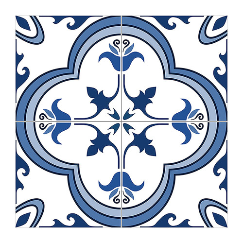 Adreamer90 Blue-White Tile Stickers 6x6 in Peel and Stick on Backsplash Tiles,Decorative Boho Wall Decor Tiles Decal for Kitchen,Bathroom,Laundry,Shower Room,Furniture,Stairs Decor
