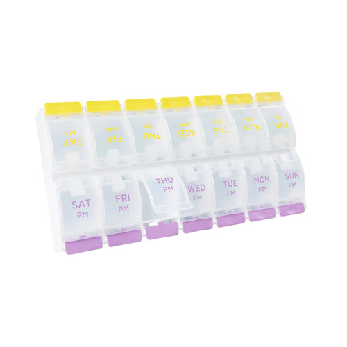 BYVOV AM PM Weekly Pill Organizer 2 Times a Day,7 Day Medicine Organizer,Large Travel Pill Organizer Case for Pills,Vitamin,Supplements,Medication