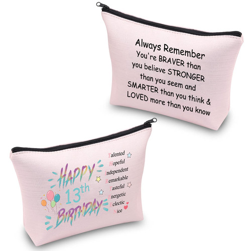 CMNIM Happy 13th Birthday Gifts for Girls 13th Birthday Makeup Bag 13 Year Old Girl Birthday Gifts Daughter Turning 13 Gifts Cosmetic Bag (13th Birthday Makeup Bag) CMNIM Happy 13th Birthday Gifts for Girls 13th Birthday Makeup Bag 13 Year Old Girl Birthday Gifts Daughter Turning 13 Gifts Cosmetic Bag (13th Birthday Makeup Bag)