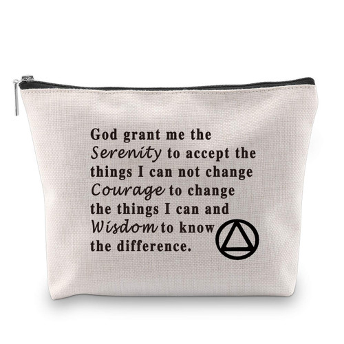 MBMSO AA Sobriety Gifts Sober Bag AA Recovery Gifts Addiction Recovery Bag Cosmetics Pouches AA Alcoholics Anonymous Gifts for Women (AA Sobriety bag)