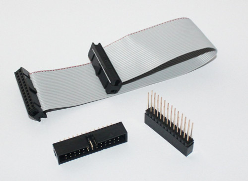 GPIO ribbon cable for Raspberry Pi set with 2x13 stackable header and 2x13 box header