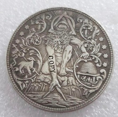 Copy U.S Hobo Morgan Dollar Coin Illuminati Masonic Eye of Providence God Sky Mason Silver Plated Replica Commemorative