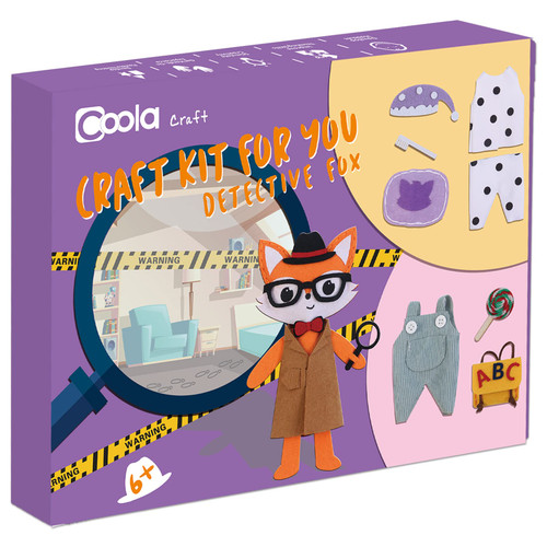 Coola Crafts for Kid Ages 6-12,3PC Sewing Crafts,Get a Fox Friend,Learn to Make 1 Easy-to-Sew Stuffie with Clothes & Accessories,Art & Craft kit for Kids Ages5,6,7,8,9