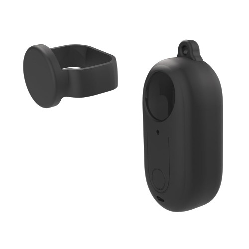 JOYSOG Silicone Case with Lens Cap for Insta360 GO 3 Camera, All-Round Protective Cover with Lens Guard (Black)